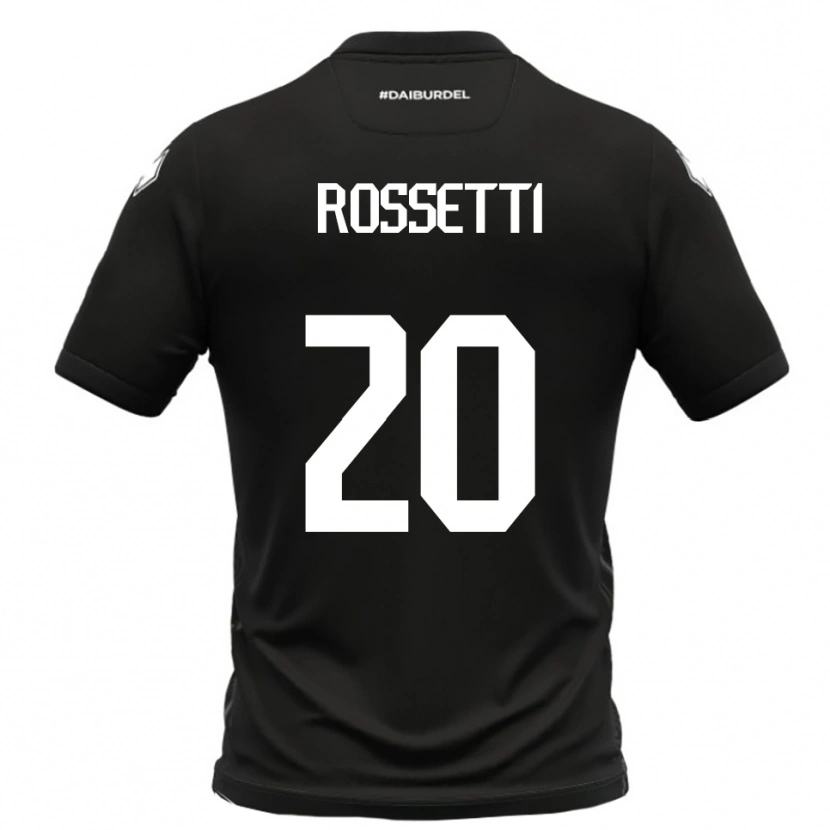 Danxen Niño Camiseta Maurizio Rossetti #20 Negro Blanco 2ª Equipación 2025/26 La Camisa