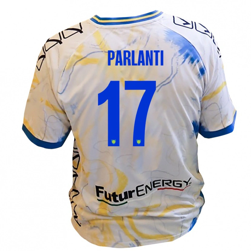 Danxen Niño Camiseta Gabriele Parlanti #17 Blanco Amarillo Azul 2ª Equipación 2025/26 La Camisa