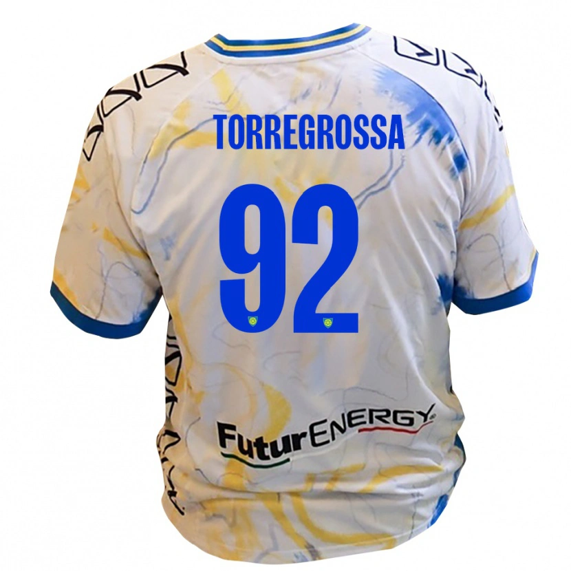 Danxen Niño Camiseta Ernesto Torregrossa #92 Blanco Amarillo Azul 2ª Equipación 2025/26 La Camisa