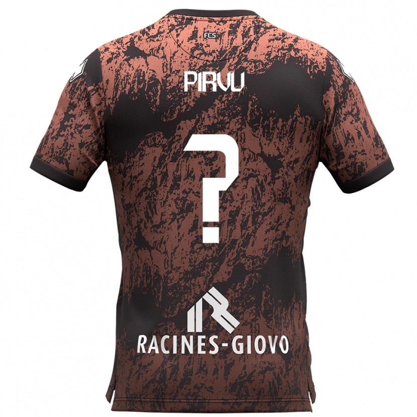 Danxen Niño Camiseta David Pîrvu #0 Marrón Negro 2ª Equipación 2025/26 La Camisa