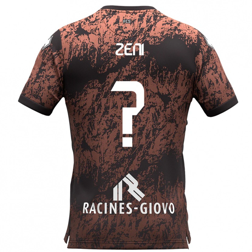 Danxen Niño Camiseta Giulio Zeni #0 Marrón Negro 2ª Equipación 2025/26 La Camisa