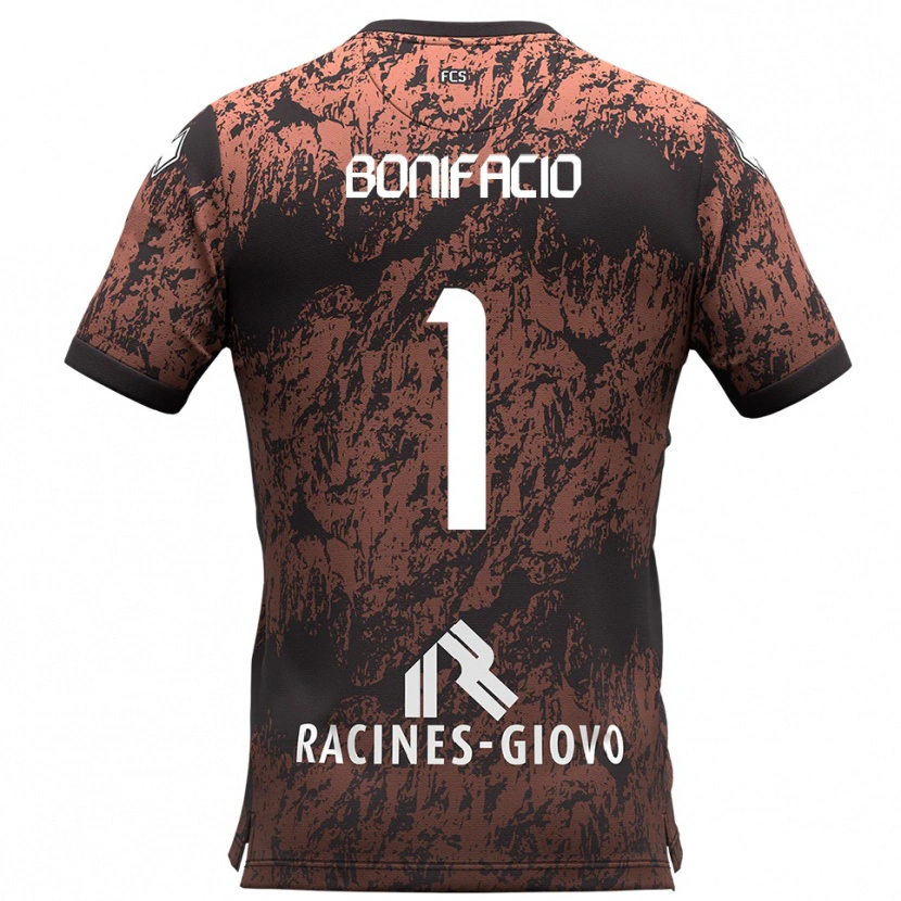 Danxen Niño Camiseta Lorenzo Bonifacio #1 Marrón Negro 2ª Equipación 2025/26 La Camisa