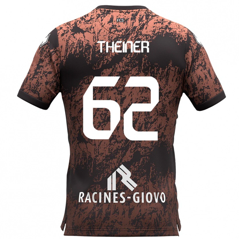 Danxen Niño Camiseta Daniel Theiner #62 Marrón Negro 2ª Equipación 2025/26 La Camisa