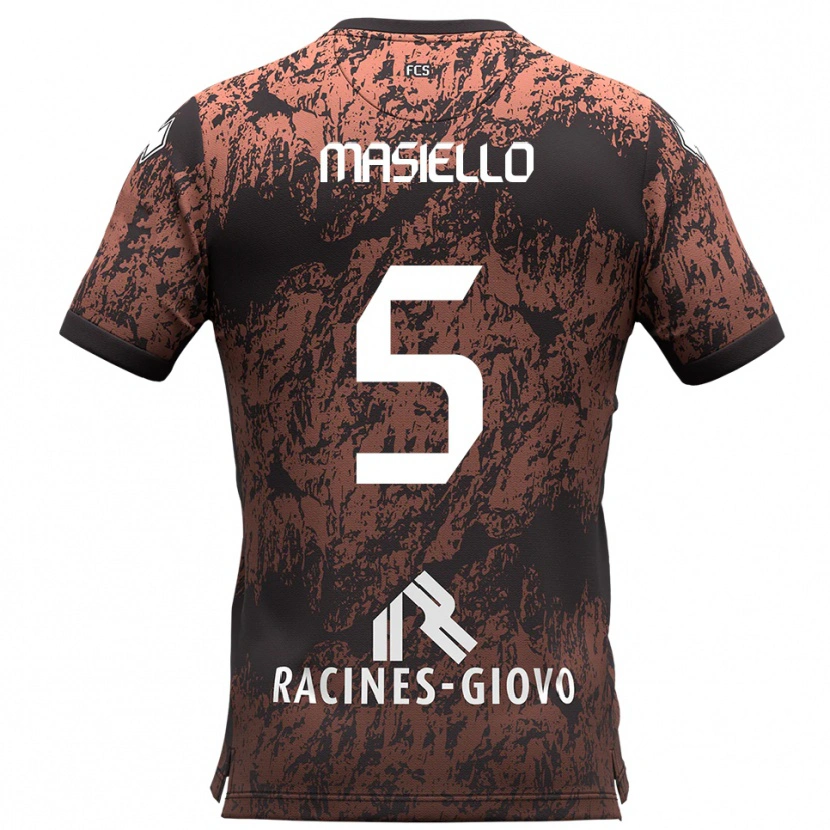 Danxen Niño Camiseta Andrea Masiello #5 Marrón Negro 2ª Equipación 2025/26 La Camisa