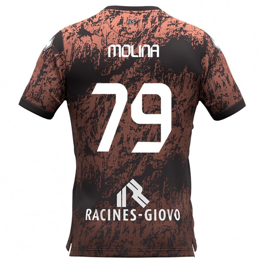 Danxen Niño Camiseta Salvatore Molina #79 Marrón Negro 2ª Equipación 2025/26 La Camisa