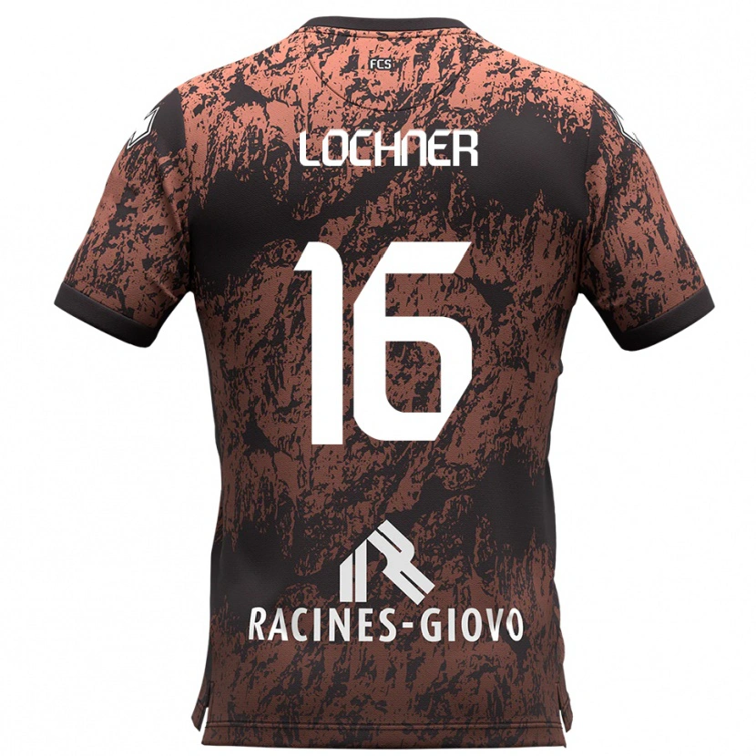 Danxen Niño Camiseta Filippo Lochner #16 Marrón Negro 2ª Equipación 2025/26 La Camisa