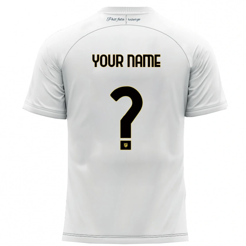 Danxen Niño Camiseta Su Nombre #0 Blanco Amarillo 2ª Equipación 2025/26 La Camisa