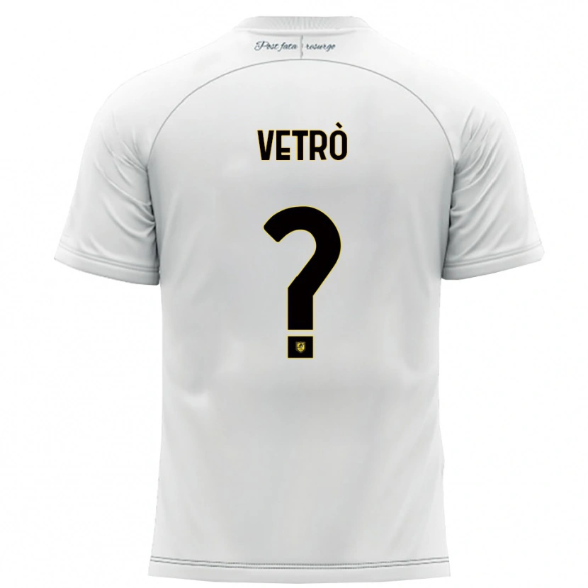 Danxen Niño Camiseta Antonio Vetrò #0 Blanco Amarillo 2ª Equipación 2025/26 La Camisa