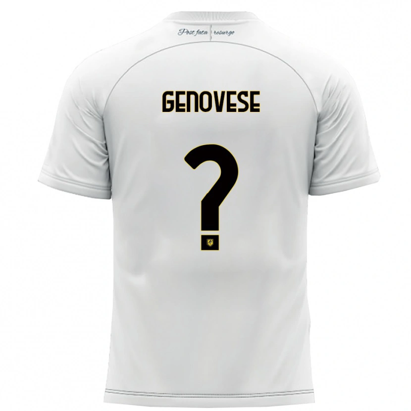 Danxen Niño Camiseta Mattia Genovese #0 Blanco Amarillo 2ª Equipación 2025/26 La Camisa