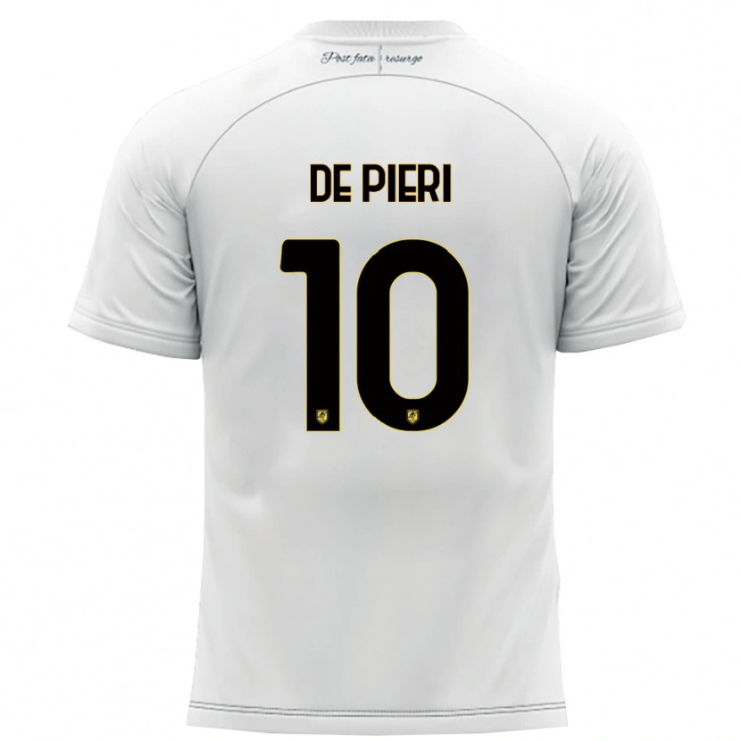 Danxen Niño Camiseta Giacomo De Pieri #10 Blanco Amarillo 2ª Equipación 2025/26 La Camisa