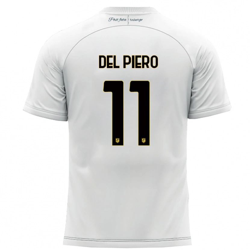 Danxen Niño Camiseta Lorenzo Del Piero #11 Blanco Amarillo 2ª Equipación 2025/26 La Camisa