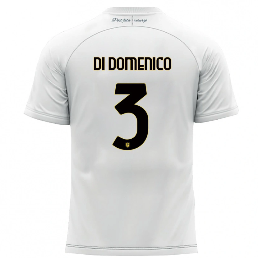 Danxen Niño Camiseta Alfredo Di Domenico #3 Blanco Amarillo 2ª Equipación 2025/26 La Camisa
