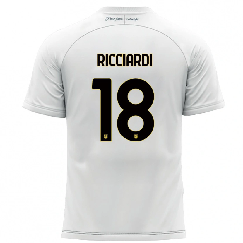 Danxen Niño Camiseta Claudio Ricciardi #18 Blanco Amarillo 2ª Equipación 2025/26 La Camisa