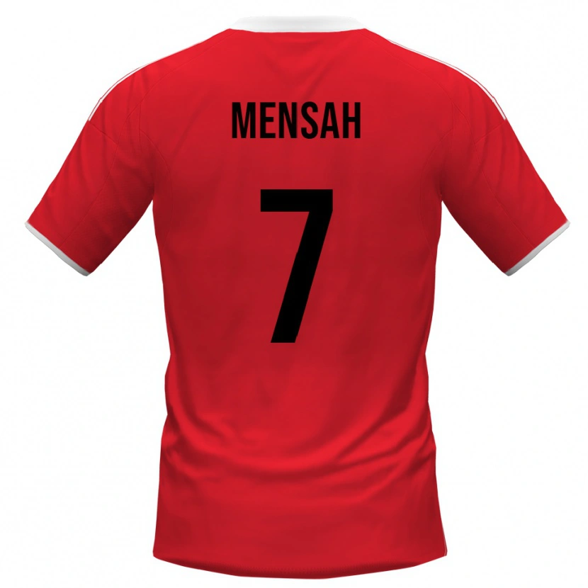 Danxen Niño Camiseta Davis Mensah #7 Rojo Blanco 2ª Equipación 2025/26 La Camisa