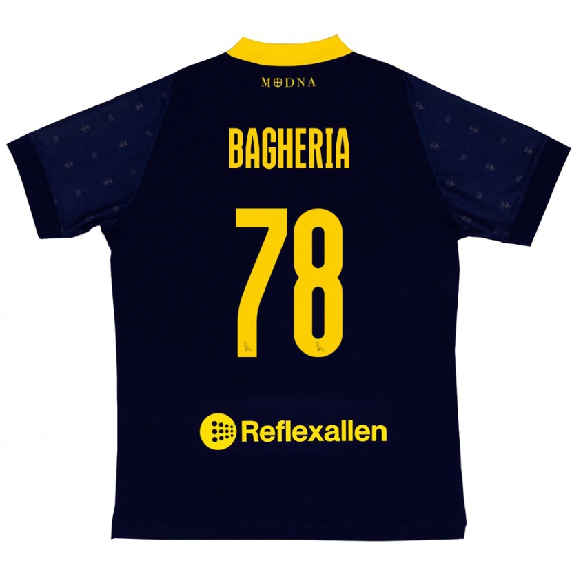 Danxen Niño Camiseta Fabrizio Bagheria #78 Marino Amarillo 2ª Equipación 2025/26 La Camisa