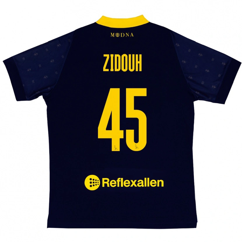 Danxen Niño Camiseta Taha Zidouh #45 Marino Amarillo 2ª Equipación 2025/26 La Camisa