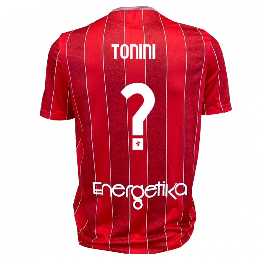 Danxen Niño Camiseta Simone Tonini #0 Rojo Blanco 2ª Equipación 2025/26 La Camisa