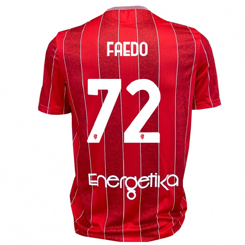 Danxen Niño Camiseta Carlo Faedo #72 Rojo Blanco 2ª Equipación 2025/26 La Camisa