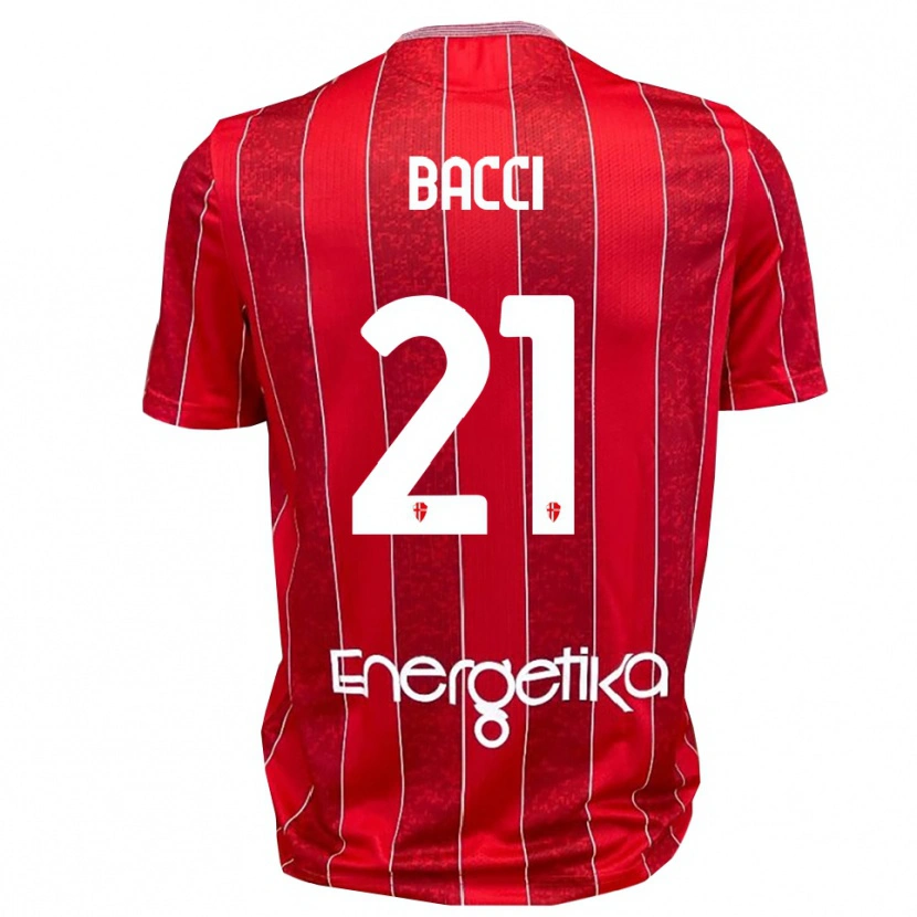 Danxen Niño Camiseta Jacopo Bacci #21 Rojo Blanco 2ª Equipación 2025/26 La Camisa