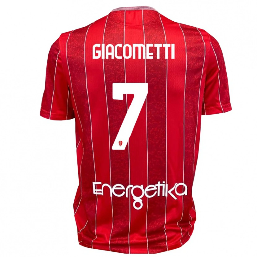 Danxen Niño Camiseta Alex Giacometti #7 Rojo Blanco 2ª Equipación 2025/26 La Camisa