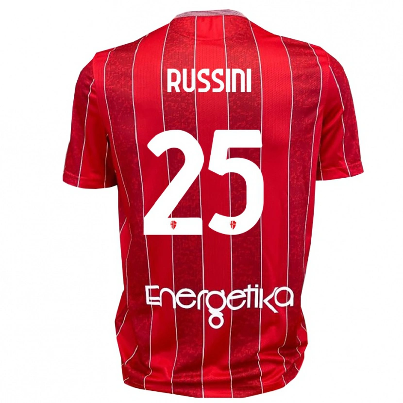 Danxen Niño Camiseta Simone Russini #25 Rojo Blanco 2ª Equipación 2025/26 La Camisa