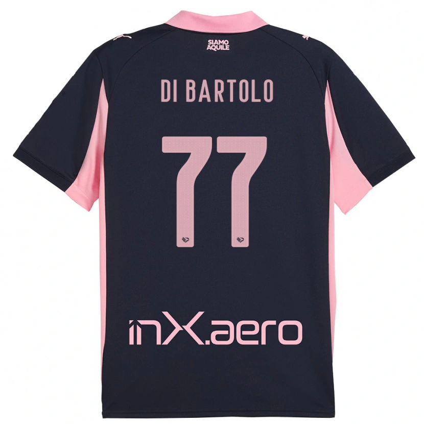 Danxen Niño Camiseta Francesco Di Bartolo #77 Marino Rosa 2ª Equipación 2025/26 La Camisa
