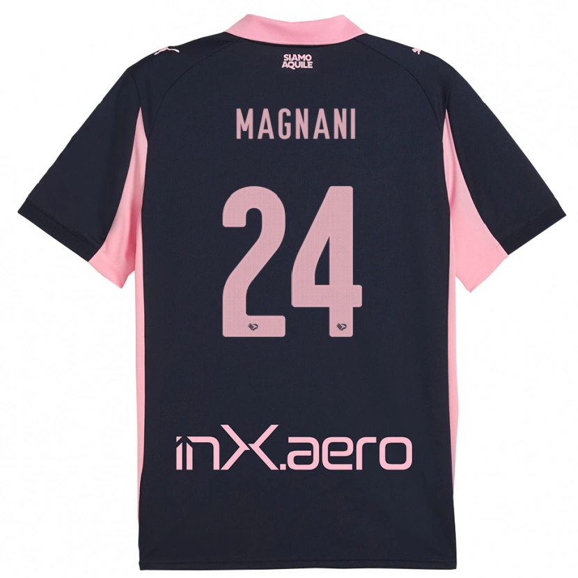 Danxen Niño Camiseta Giangiacomo Magnani #24 Marino Rosa 2ª Equipación 2025/26 La Camisa