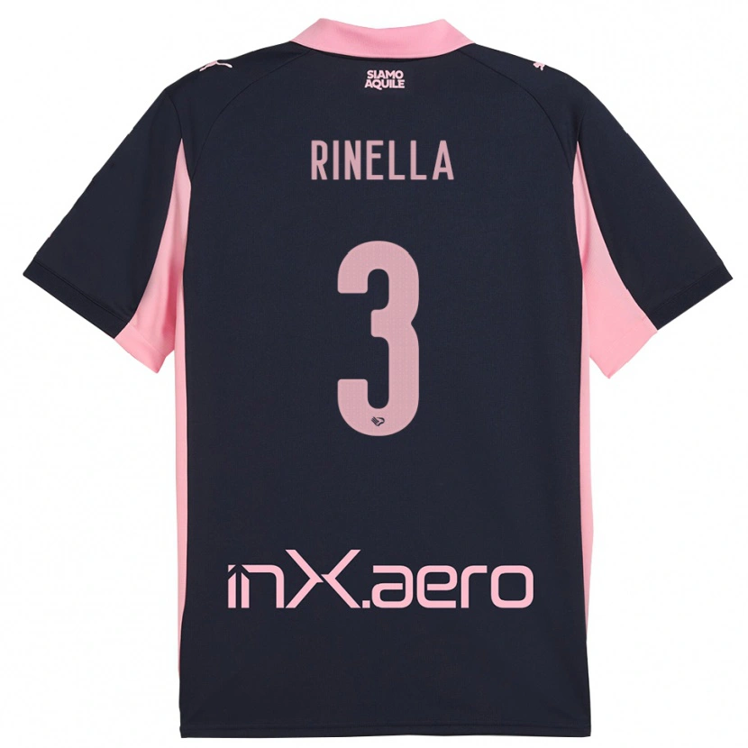 Danxen Niño Camiseta Alessandro Rinella #3 Marino Rosa 2ª Equipación 2025/26 La Camisa