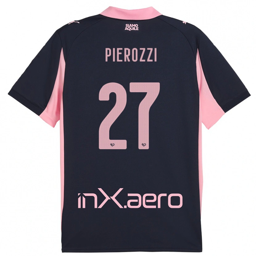 Danxen Niño Camiseta Niccolò Pierozzi #27 Marino Rosa 2ª Equipación 2025/26 La Camisa