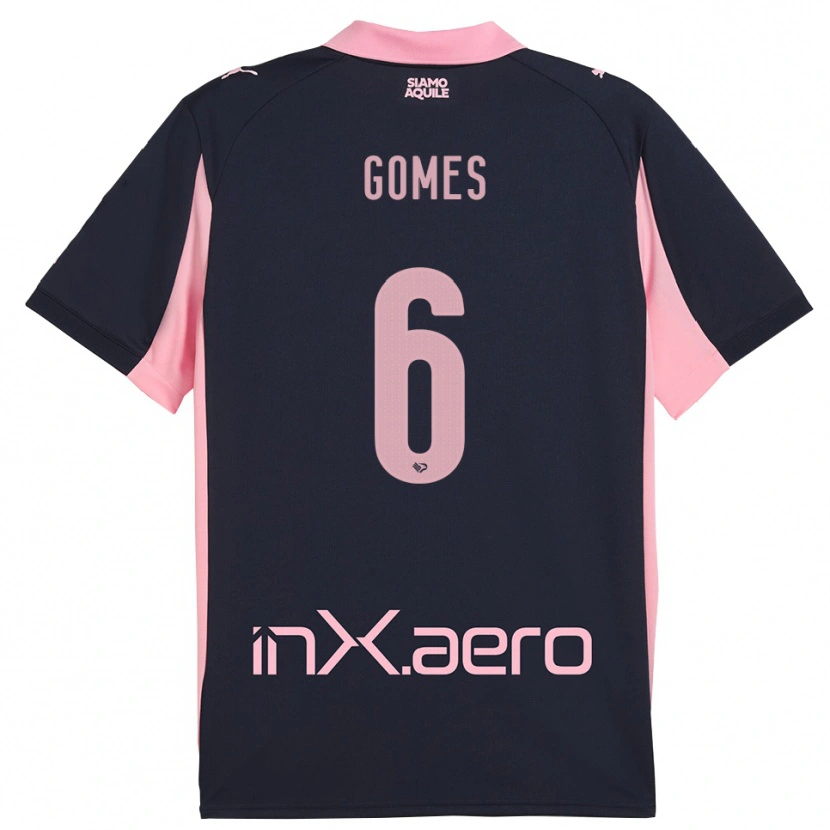 Danxen Niño Camiseta Claudio Gomes #6 Marino Rosa 2ª Equipación 2025/26 La Camisa