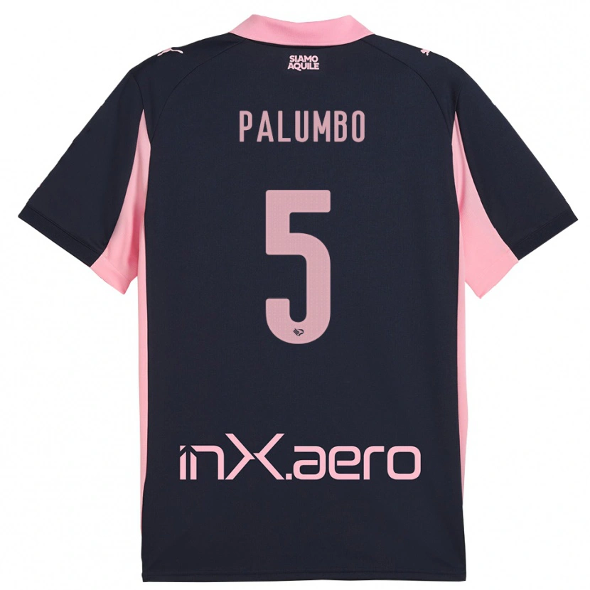 Danxen Niño Camiseta Antonio Palumbo #5 Marino Rosa 2ª Equipación 2025/26 La Camisa