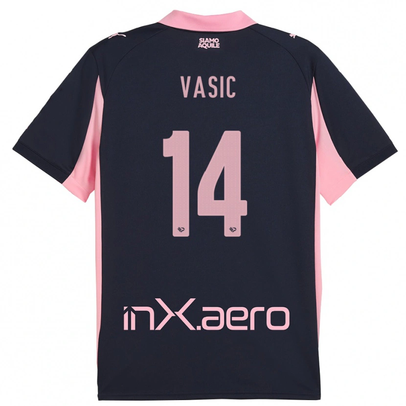 Danxen Niño Camiseta Aljosa Vasic #14 Marino Rosa 2ª Equipación 2025/26 La Camisa