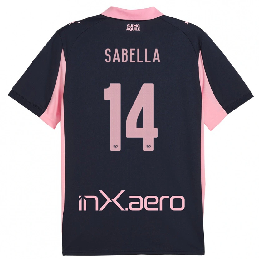 Danxen Niño Camiseta Alberto Sabella #14 Marino Rosa 2ª Equipación 2025/26 La Camisa