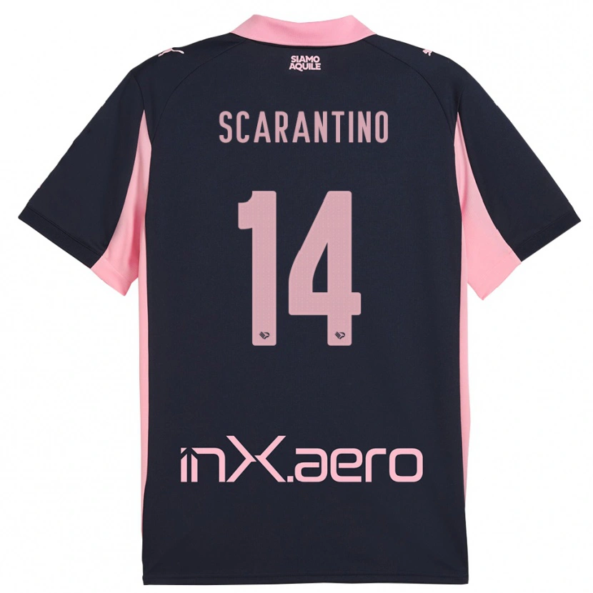 Danxen Niño Camiseta Giorgio Scarantino #14 Marino Rosa 2ª Equipación 2025/26 La Camisa