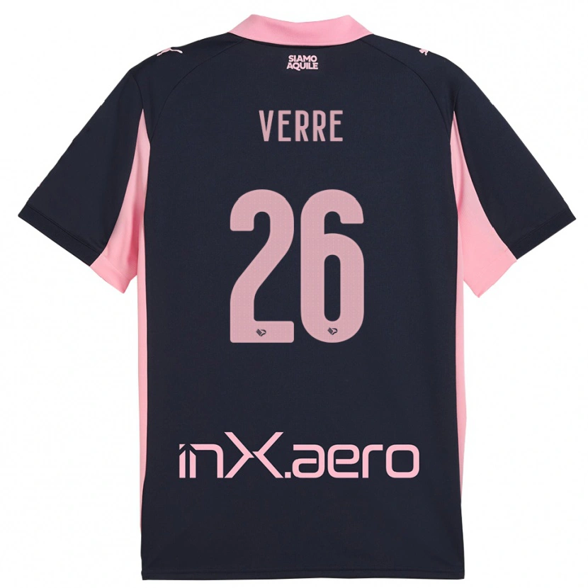 Danxen Niño Camiseta Valerio Verre #26 Marino Rosa 2ª Equipación 2025/26 La Camisa