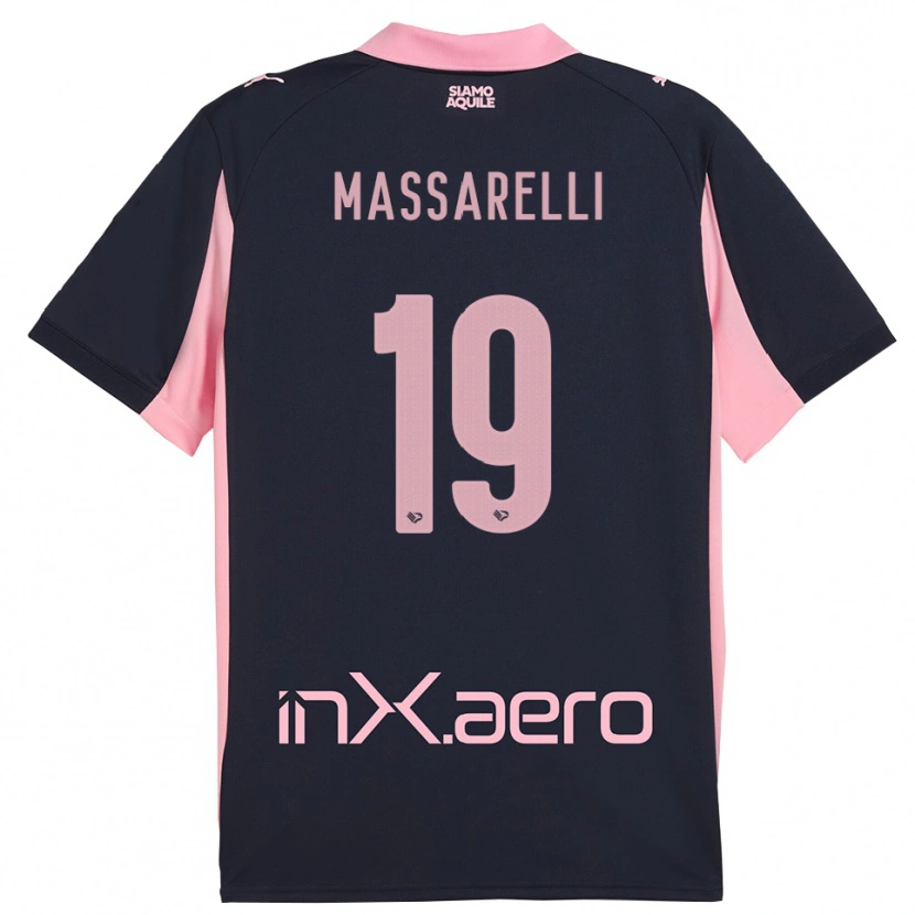 Danxen Niño Camiseta Francesco Massarelli #19 Marino Rosa 2ª Equipación 2025/26 La Camisa