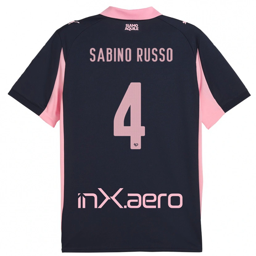 Danxen Niño Camiseta Alessandro Sabino Russo #4 Marino Rosa 2ª Equipación 2025/26 La Camisa