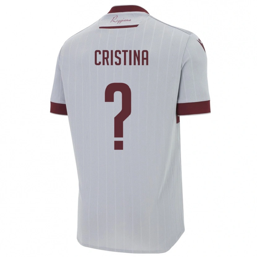 Danxen Niño Camiseta Mosca Cristina #0 Borgoña Blanco 2ª Equipación 2025/26 La Camisa