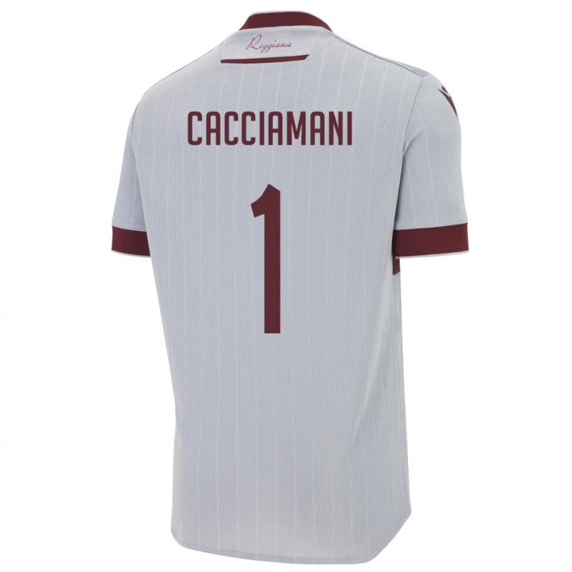 Danxen Niño Camiseta Niccolò Cacciamani #1 Borgoña Blanco 2ª Equipación 2025/26 La Camisa
