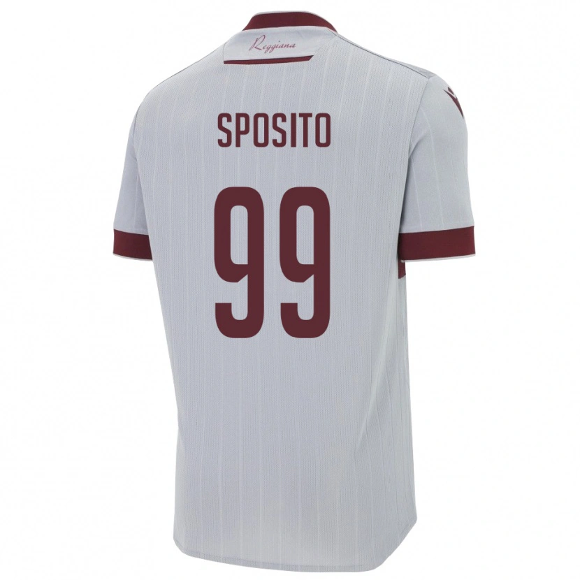 Danxen Niño Camiseta Alex Sposito #99 Borgoña Blanco 2ª Equipación 2025/26 La Camisa