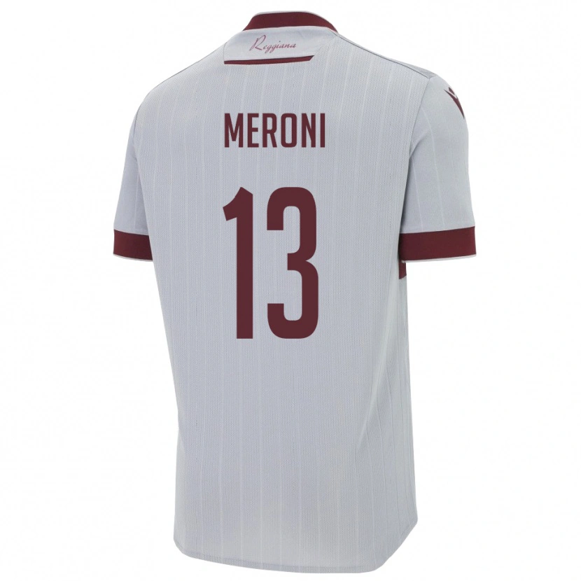 Danxen Niño Camiseta Andrea Meroni #13 Borgoña Blanco 2ª Equipación 2025/26 La Camisa