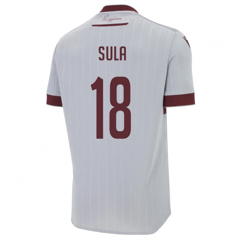 Danxen Niño Camiseta Joel Sula #18 Borgoña Blanco 2ª Equipación 2025/26 La Camisa