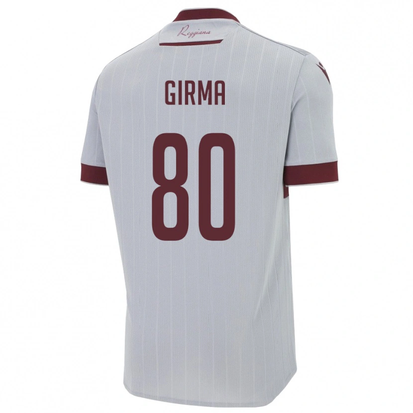 Danxen Niño Camiseta Natan Girma #80 Borgoña Blanco 2ª Equipación 2025/26 La Camisa