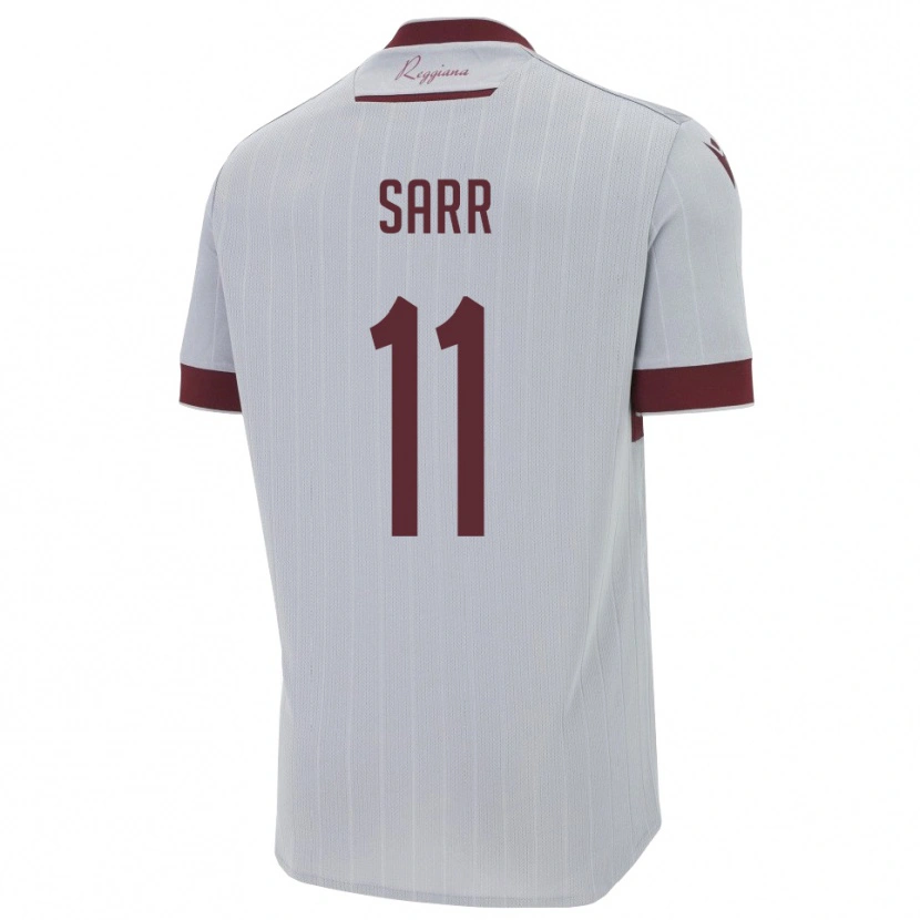 Danxen Niño Camiseta Yatma Sarr #11 Borgoña Blanco 2ª Equipación 2025/26 La Camisa