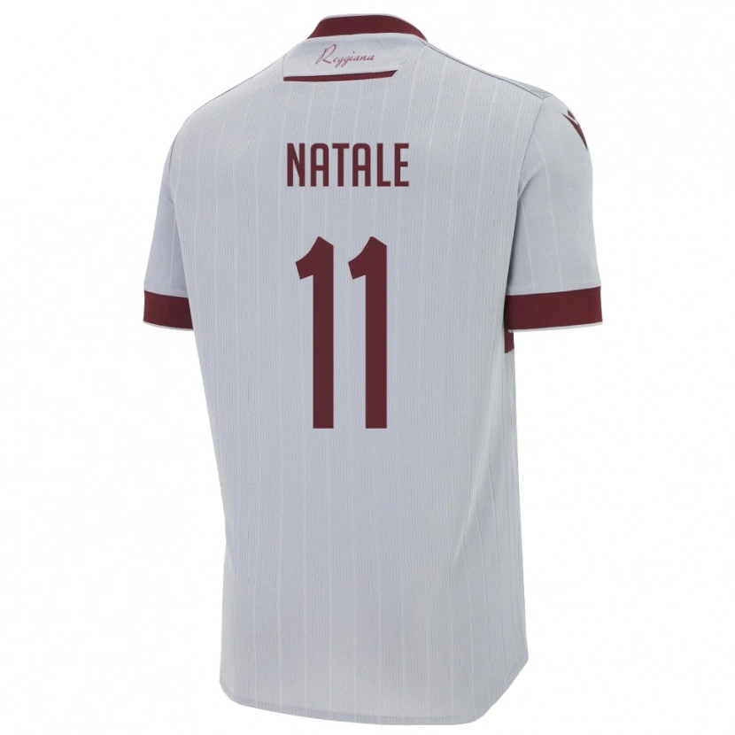 Danxen Niño Camiseta Mario Natale #11 Borgoña Blanco 2ª Equipación 2025/26 La Camisa