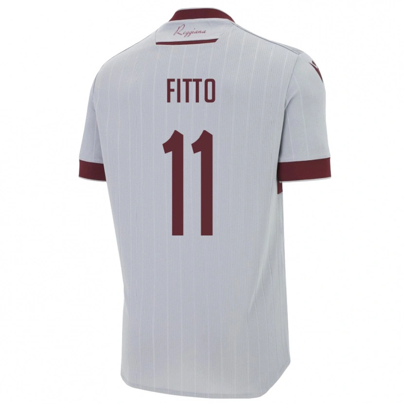 Danxen Niño Camiseta Gabriele Fitto #11 Borgoña Blanco 2ª Equipación 2025/26 La Camisa