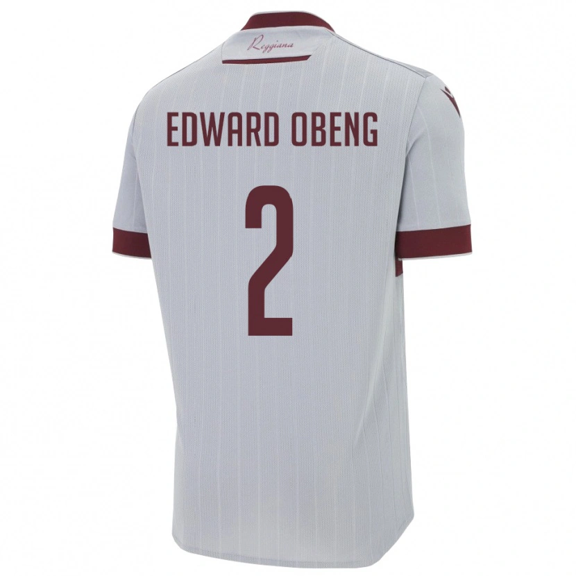 Danxen Niño Camiseta Elijah Edward Obeng #2 Borgoña Blanco 2ª Equipación 2025/26 La Camisa