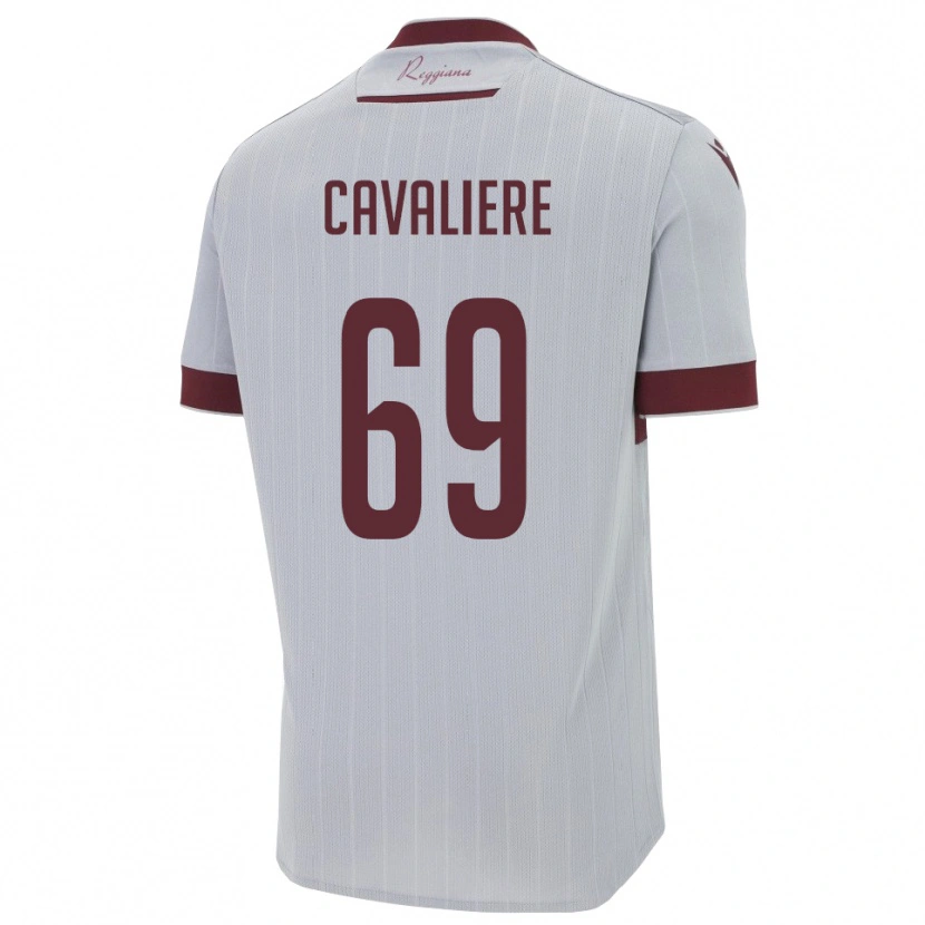 Danxen Niño Camiseta Edoardo Cavaliere #69 Borgoña Blanco 2ª Equipación 2025/26 La Camisa