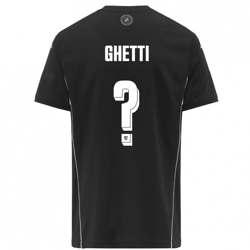 Danxen Niño Camiseta Davide Ghetti #0 Negro Blanco 2ª Equipación 2025/26 La Camisa