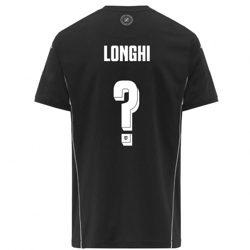 Danxen Niño Camiseta Tommaso Longhi #0 Negro Blanco 2ª Equipación 2025/26 La Camisa